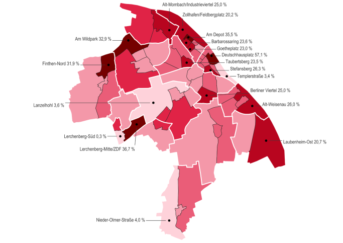 Kinderarmut in den Stadtbezirken